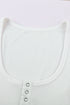 U Neck Button Knit Long Sleeve Top